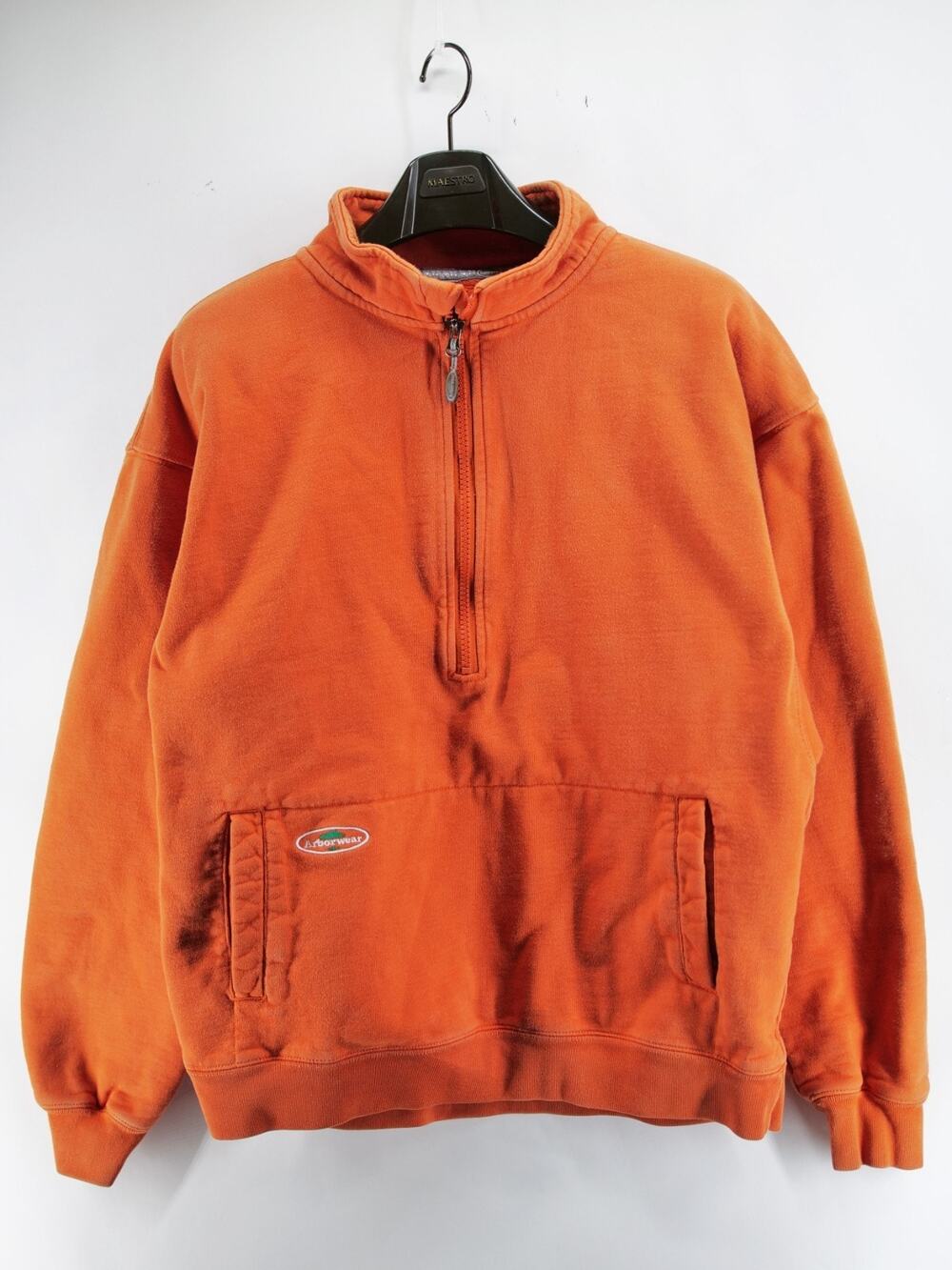 ARBORWEAR MEN'S Orange Heavyweight 1/4 Zip Pullover SWEATSHIRT XL